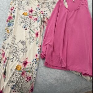 Pink and Floral Women's Sleepwear Set